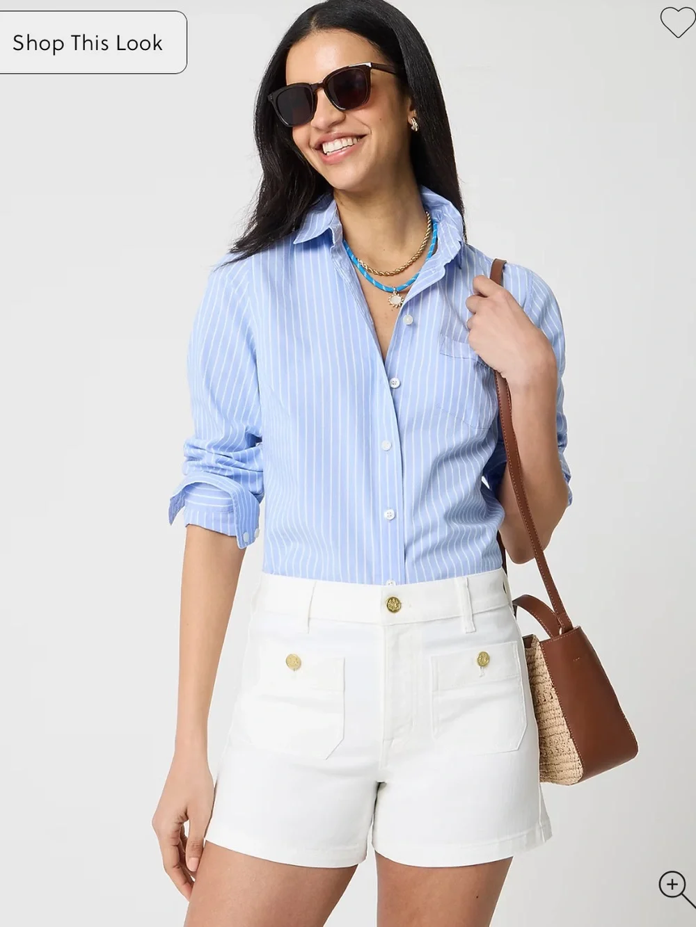 NWT J.Crew Factory Sailor Denim Short Seashell White Size 30